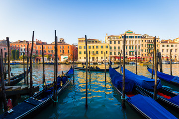 Wall Mural - Venice, Gondolas and buildings in the Grand Canal