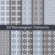 set of ten norwegian patterns