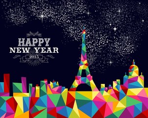 New year 2015 France poster design