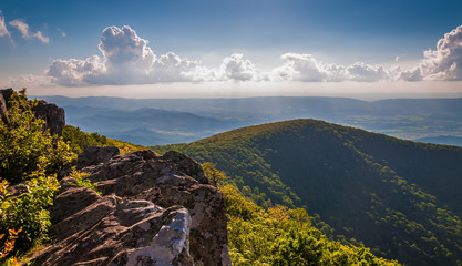 Sticker - Evening view from cliffs on Hawksbill Summit, in Shenandoah Nati