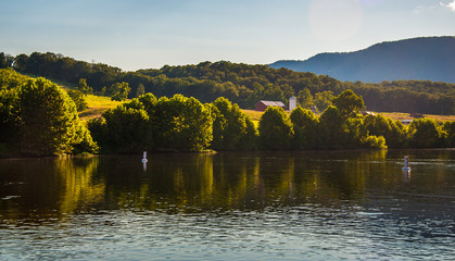 Wall Mural - Farms and hills along the Shenandoah River, in the Shenandoah Va