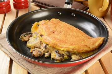 Poster - Omelet with swiss cheese and mushrooms