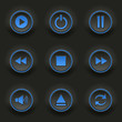 © plisman - Blue round buttons for web player