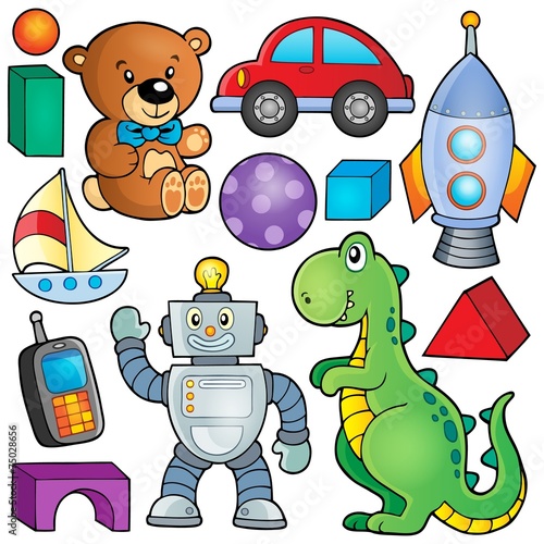 Obraz w ramie Collection with toys theme 2