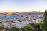 Fototapeta Big Ben - The picturesque town of Syros island, Greece, in the evening