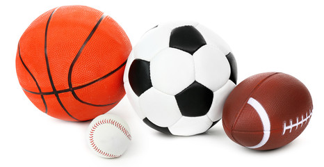 Wall Mural - Sports balls isolated on white