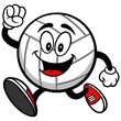 Volleyball Mascot Running