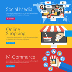 Wall Mural - concept for social media, online shopping and m-commerce