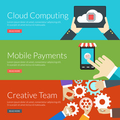 Wall Mural - concept for cloud computing, mobile payments and creative team