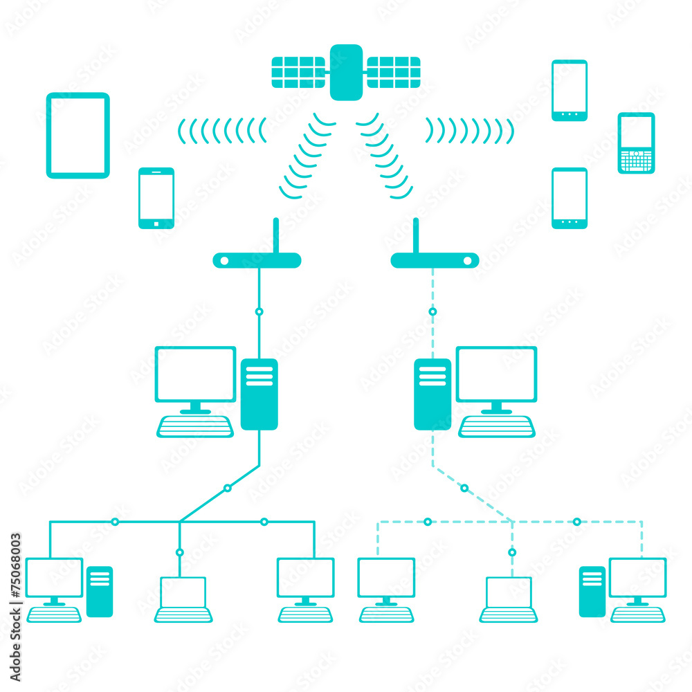 Network Flow Diagram Stock Vector | Adobe Stock