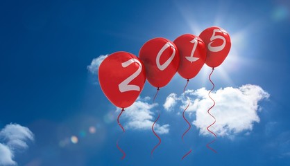 Aufkleber - Composite image of 2015 balloons