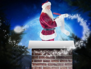 Aufkleber - Composite image of father christmas writes a list