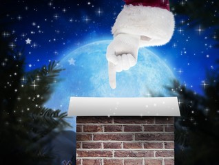 Aufkleber - Composite image of santa claus points at something