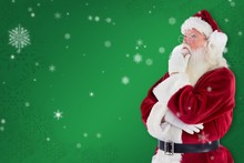 Composite Image Of Santa Is Thinking About Something