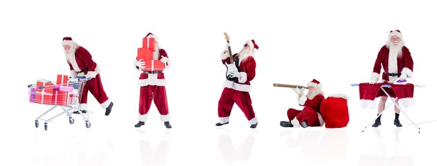 Poster - Composite image of different santas