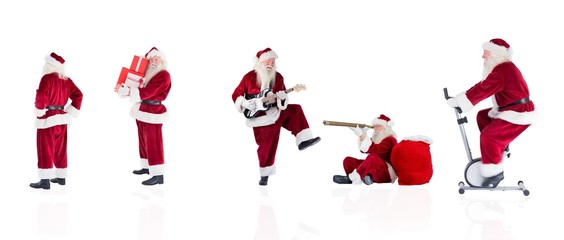 Poster - Composite image of different santas