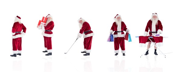 Poster - Composite image of different santas