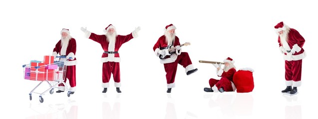 Aufkleber - Composite image of different santas