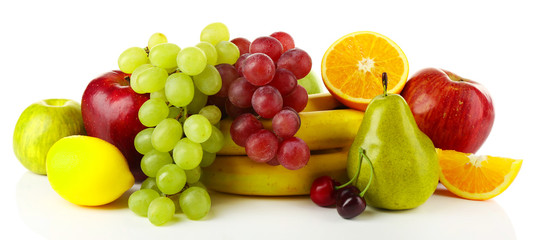 Wall Mural - Ripe fruits isolated on white background