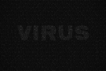 Wall Mural - black and white binary computer code background, with word VIRUS