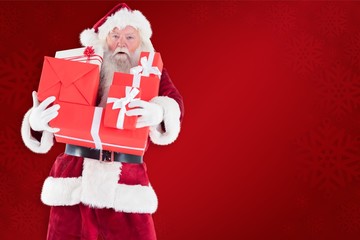 Aufkleber - Composite image of santa carries a few presents