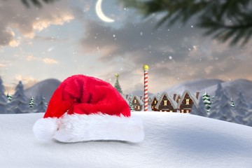 Aufkleber - Composite image of santa hat on snow