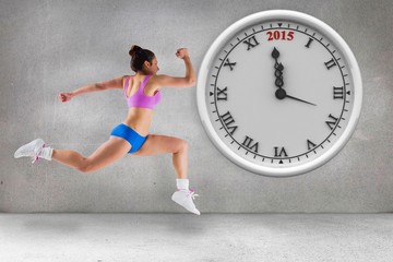 Aufkleber - Composite image of fit brunette running