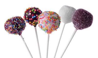 Sticker - Sweet cake pops isolated on white