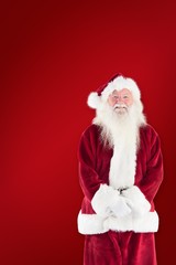 Poster - Composite image of jolly santa smiling at camera