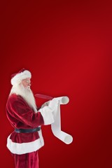 Aufkleber - Composite image of father christmas writes a list