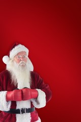 Aufkleber - Composite image of santa claus wears boxing gloves