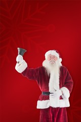 Poster - Composite image of santa claus rings his bell