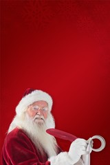 Aufkleber - Composite image of father christmas writes a list
