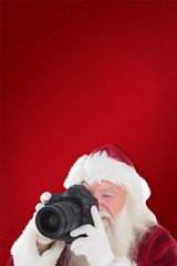 Aufkleber - Composite image of santa is taking a picture