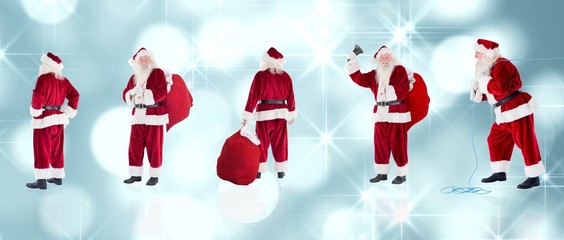Aufkleber - Composite image of different santas