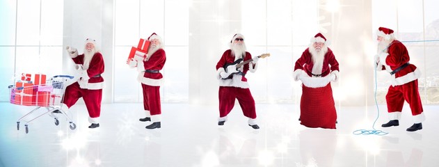 Aufkleber - Composite image of different santas