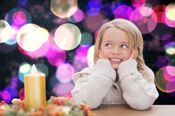 Wall Mural - Composite image of cute little girl