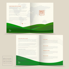 Wall Mural - half-fold brochure design templates with dynamic wave