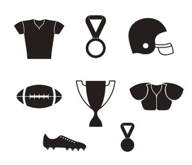 Canvas Print - American football. Icon set