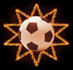 Poster - Football ball in firestar frame