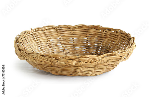 Fotografie, Obraz Wicker basket isolated on white background