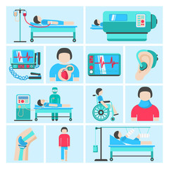 Poster - Life support medical equipment icons