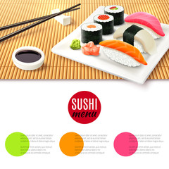 Poster - Sushi And Bamboo Mat