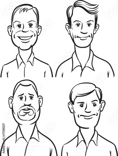 Whiteboard Drawing Men Cartoon Faces Buy This Stock Vector And