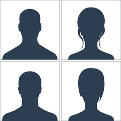 Poster - 4 Avatars set blue vector illustration, eps10, easy to edit