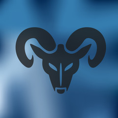 Poster - head of the ram icon on blurred background