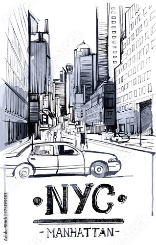Plakat na zamówienie New York Manhattan
