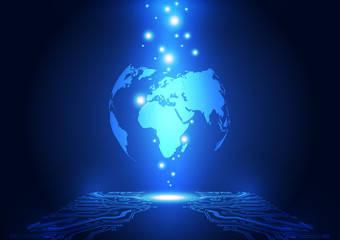 abstract global network technology background, vector
