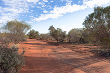 Outback Road Through The Desert In Australia.