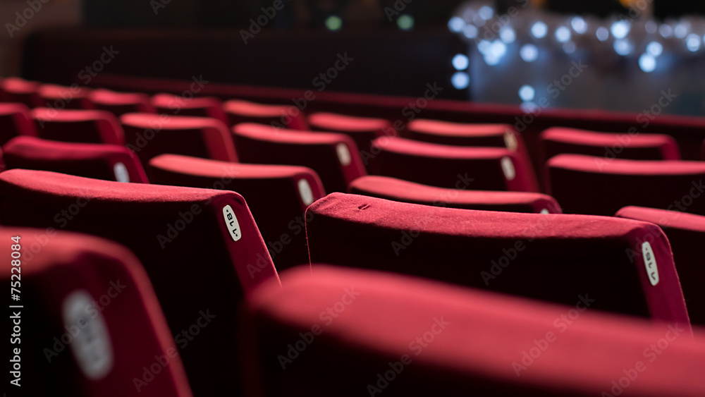 Empty Theater Chairs - obrazy, fototapety, plakaty 